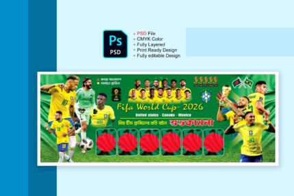 Fifa world cup Brazil football banner design 2026